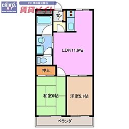 サンライズ21 2LDKの間取図画像