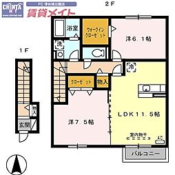 ソフィアコートB 2LDKの間取図画像
