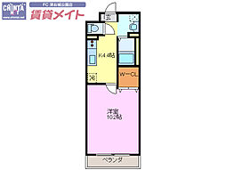 サクラーレ 1Kの間取図画像