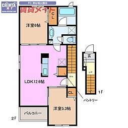 ベル・ガーデン C 2階/-