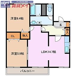 サニーハイツゆうりん館 A 2階/-