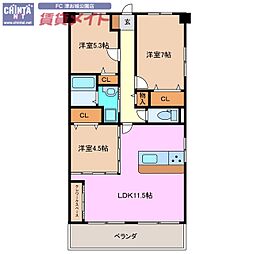 メゾンドゥール 3LDKの間取図画像