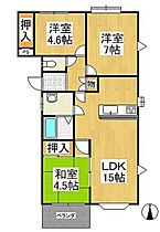 センターフィールド弐番館 201 ｜ 福岡県八女市大島（賃貸アパート3LDK・2階・76.40㎡） その2