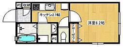 ドルチェ桜橋 1Kの間取図画像