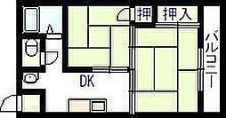 宮嵜ビル 3階2DKの間取り