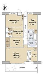 ジェイシティ宇品西ベイタウン 3階4LDKの間取り