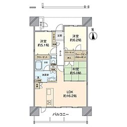 グランドパレス大手町公園 3LDKの間取図画像