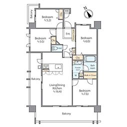 サンライフ徳力グランステーション 4LDKの間取図画像
