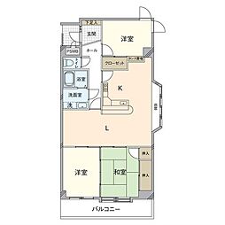 山内シャルム黄金4 3LDKの間取図画像