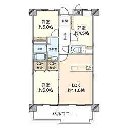 イマージュアークヒルズ霧ヶ丘 3LDKの間取図画像