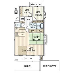エメラルドマンション二島 3LDKの間取図画像