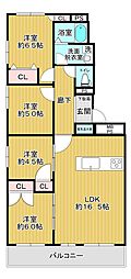 サンヴェール逆瀬川1番館 4LDKの間取図画像