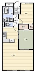 ハイレジデンス西明石B棟 2LDKの間取図画像