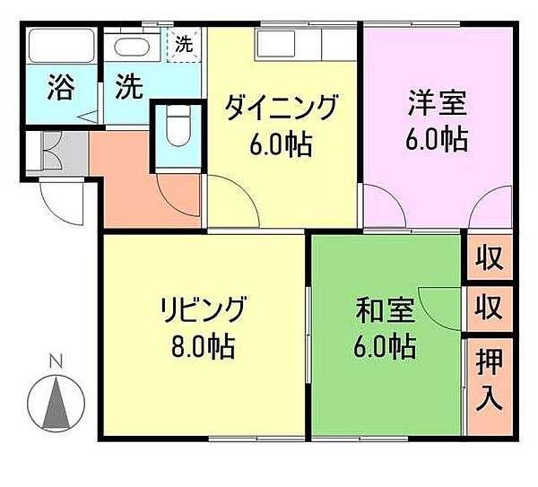 コーポＫ ｜広島県福山市曙町5丁目(賃貸アパート3DK・2階・54.00㎡)の写真 その2