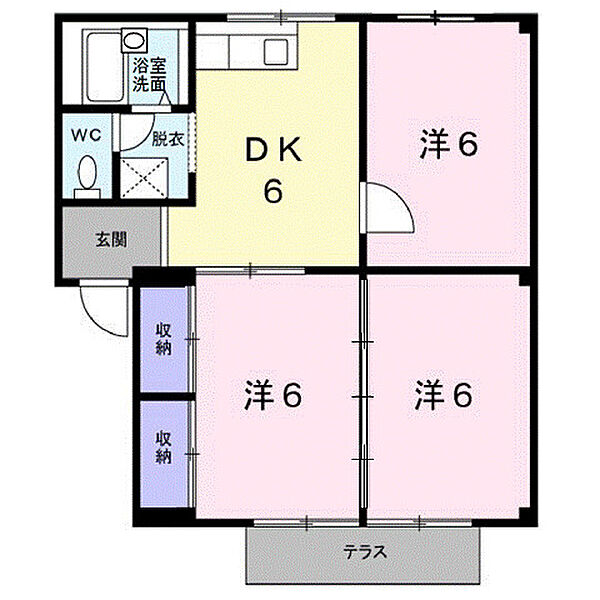 シティハイツ羽原Ｃ ｜広島県福山市蔵王町5丁目(賃貸アパート3DK・1階・50.96㎡)の写真 その2