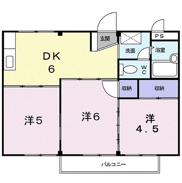 新涯ハイツ ｜広島県福山市新涯町1丁目(賃貸アパート3DK・2階・48.51㎡)の写真 その2