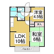 コーポグリーンパル  ｜ 長野県岡谷市長地柴宮2丁目（賃貸アパート2LDK・2階・46.75㎡） その2