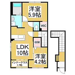 メゾン・杉山 2階2LDKの間取り
