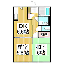 バリュージュ　Y&M 1階2DKの間取り