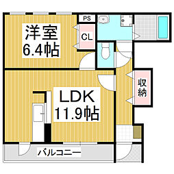シトロンフィオーレ 1LDKの間取図画像