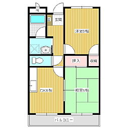 サープラスツー梨花 2DKの間取図画像