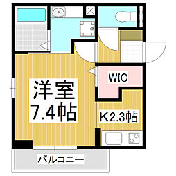 レセーナ幸町 1Kの間取図画像