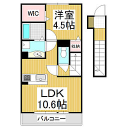 サンソレイユ 1LDKの間取図画像