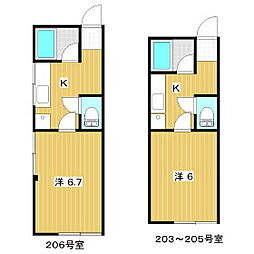 コーポせんれい 1Kの間取図画像