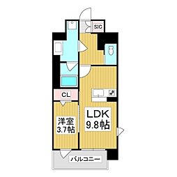(仮)コンフォーティア広丘吉田III 1LDKの間取図画像
