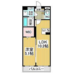 コリーヌつかさ 1LDKの間取図画像