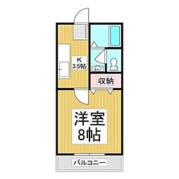 吉田ハイツ 1Kの間取図画像