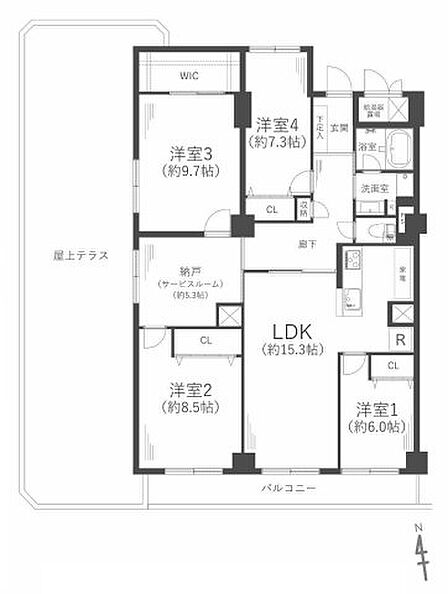 4SLDK 間取り