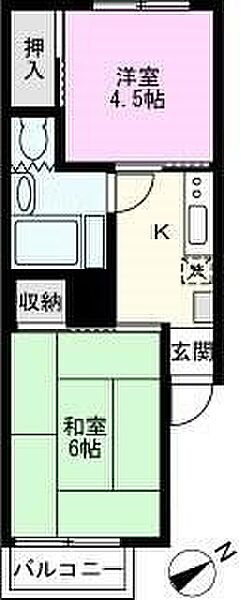 柏グリーンコーポ 203｜千葉県柏市泉町(賃貸マンション2K・2階・26.98㎡)の写真 その2