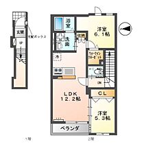 シャディ  ｜ 千葉県流山市平和台5丁目（賃貸アパート2LDK・2階・57.97㎡） その2