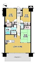 エクセレントプレイスドリームマークス　3階 3LDKの間取り