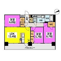 イーストガーデン久留米 601 ｜ 福岡県久留米市本町12-26（賃貸マンション3LDK・6階・74.90㎡） その2