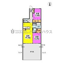 (仮称)プレアev塔原東3丁目 102 ｜ 福岡県筑紫野市塔原東３丁目497-1（賃貸マンション2LDK・1階・63.28㎡） その2