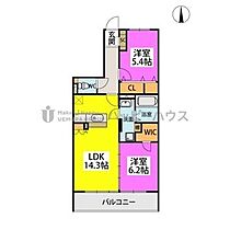 (仮称)プレアev塔原東3丁目 402 ｜ 福岡県筑紫野市塔原東３丁目497-1（賃貸マンション2LDK・4階・63.28㎡） その2