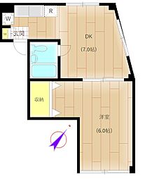 メゾン小松 1DKの間取図画像
