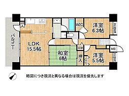 オーズタウンセンタースクエア3番館　中古マンション 3LDKの間取り