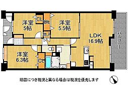 オーズガーデンイーストC棟 3LDKの間取図画像