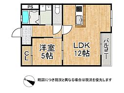 舞子コーポラス 1LDKの間取図画像