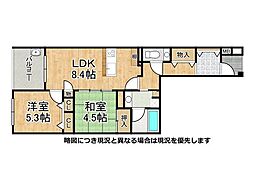 リブコートフェリス須磨妙法寺 2LDKの間取図画像