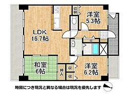 リベール明石江井ケ島1C棟 3LDKの間取図画像