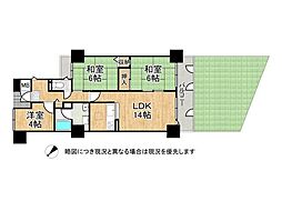 パームスクエアジェームス山 3LDKの間取図画像