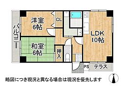アクティブイン西明石 2LDKの間取図画像