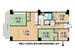 ネオコーポ明舞壱番館 4LDKの間取図画像