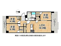 西神中央ウェステージ壱番館 3LDKの間取図画像
