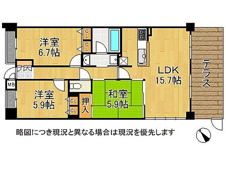 全居室に十分な広さを確保した、家具配置のしやすい3LDKです。