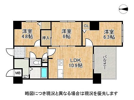 3LDK 間取り